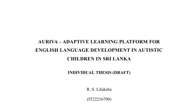 Cover page of the Handwriting thesis